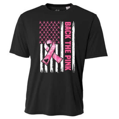 Back The Pink Warrior Flag American Breast Cancer Awareness Cooling Performance Crew T-Shirt