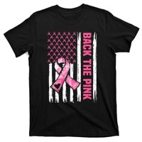 Back The Pink Warrior Flag American Breast Cancer Awareness T-Shirt