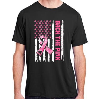 Back The Pink Warrior Flag American Breast Cancer Awareness Adult ChromaSoft Performance T-Shirt