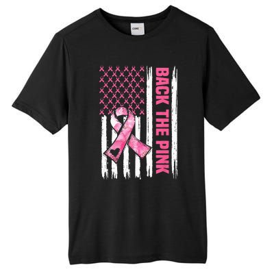 Back The Pink Warrior Flag American Breast Cancer Awareness Tall Fusion ChromaSoft Performance T-Shirt