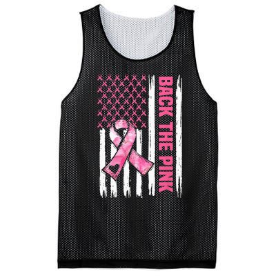 Back The Pink Warrior Flag American Breast Cancer Awareness Mesh Reversible Basketball Jersey Tank