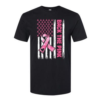 Back The Pink Warrior Flag American Breast Cancer Awareness Softstyle CVC T-Shirt