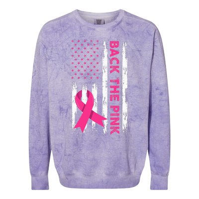 Back The Pink Breast Cancer Awareness Colorblast Crewneck Sweatshirt