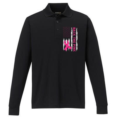 Back The Pink Breast Cancer Awareness Performance Long Sleeve Polo