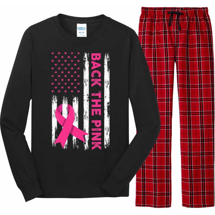 Back The Pink Breast Cancer Awareness Long Sleeve Pajama Set