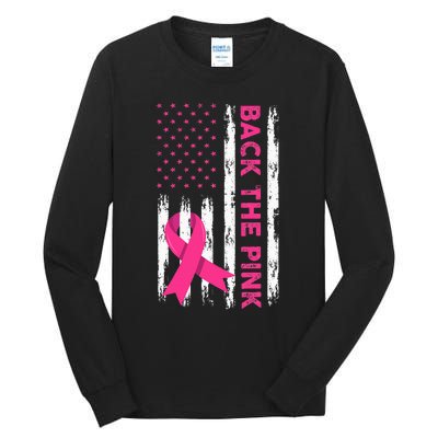 Back The Pink Breast Cancer Awareness Tall Long Sleeve T-Shirt