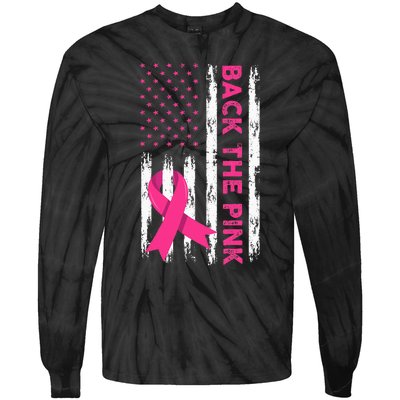 Back The Pink Breast Cancer Awareness Tie-Dye Long Sleeve Shirt