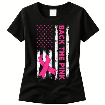 Back The Pink Breast Cancer Awareness Womens T-Shirt