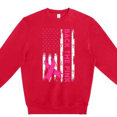 Back The Pink Breast Cancer Awareness Premium Crewneck Sweatshirt