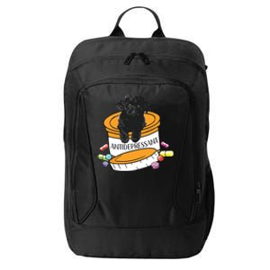 Black Toy Poodle Antidepressant City Backpack