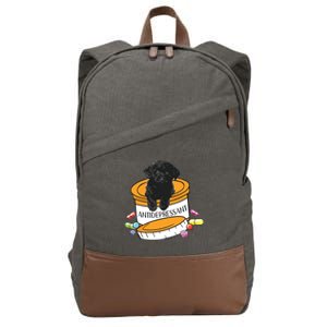 Black Toy Poodle Antidepressant Cotton Canvas Backpack