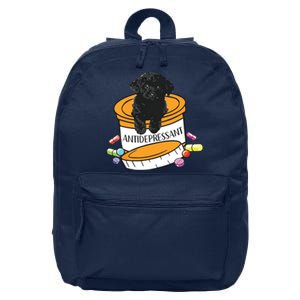 Black Toy Poodle Antidepressant 16 in Basic Backpack