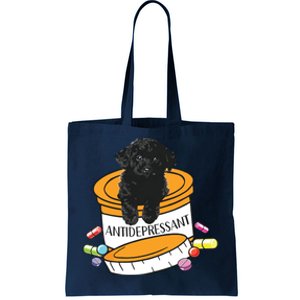 Black Toy Poodle Antidepressant Tote Bag