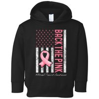 Back The Pink Breast Cancer Awareness Us Flag Toddler Hoodie