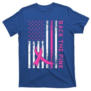 Back The Pink Ribbon Flag Breast Cancer Warrior T-Shirt