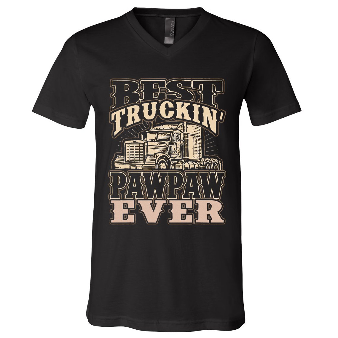 Best Truckin Pawpaw Ever Vinatge Trucker Fathers Day Gift V-Neck T-Shirt