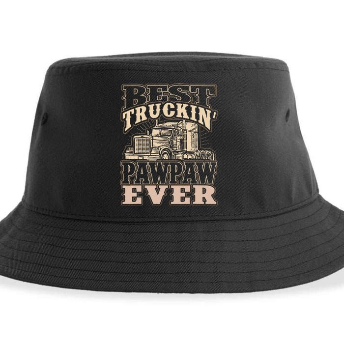 Best Truckin Pawpaw Ever Vinatge Trucker Fathers Day Gift Sustainable Bucket Hat