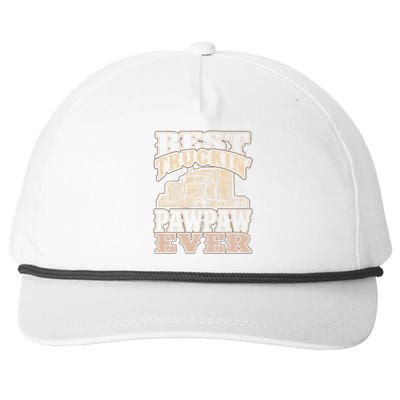 Best Truckin Pawpaw Ever Vinatge Trucker Fathers Day Gift Snapback Five-Panel Rope Hat