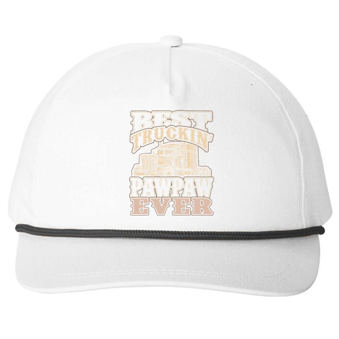 Best Truckin Pawpaw Ever Vinatge Trucker Fathers Day Gift Snapback Five-Panel Rope Hat