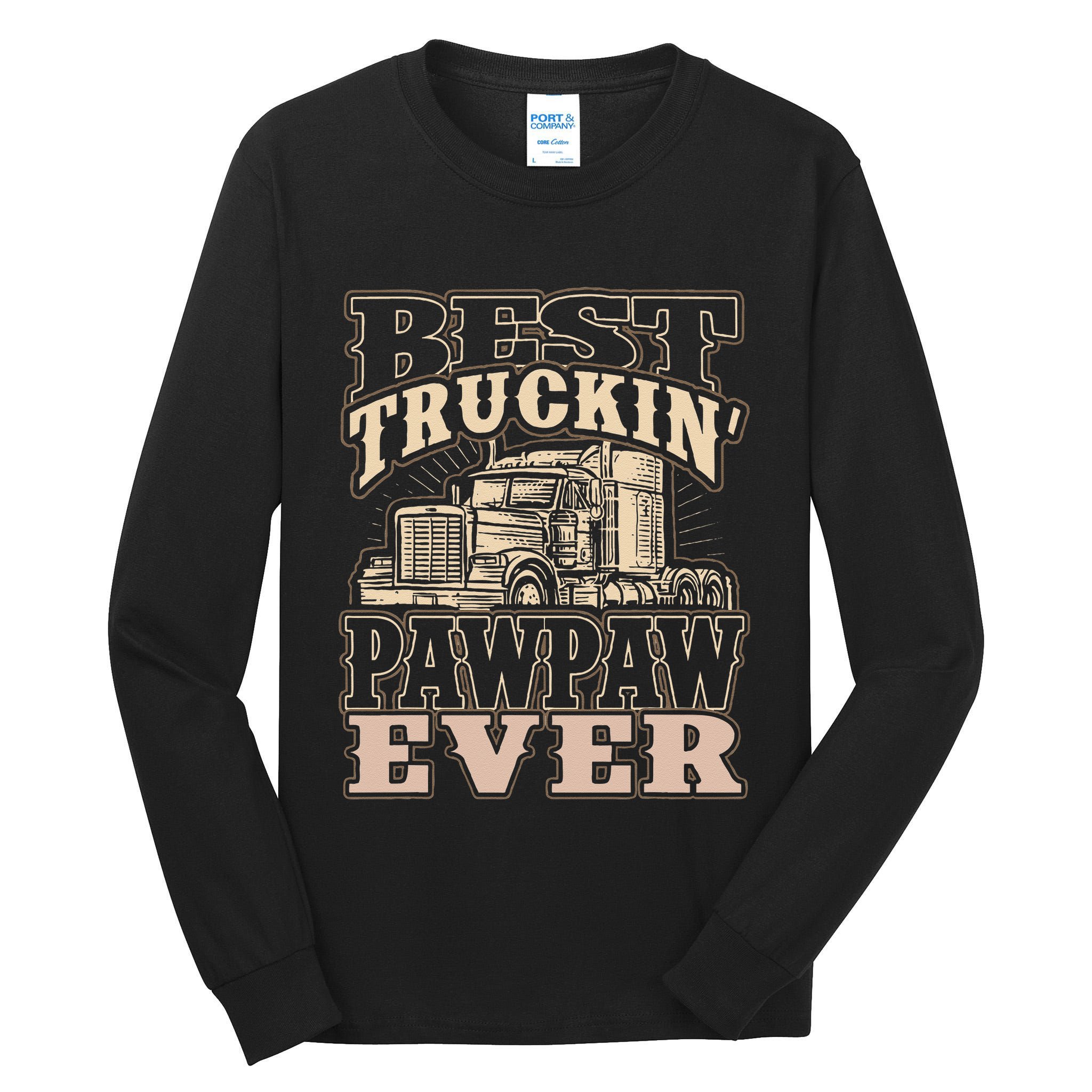Best Truckin Pawpaw Ever Vinatge Trucker Fathers Day Gift Tall Long Sleeve T-Shirt