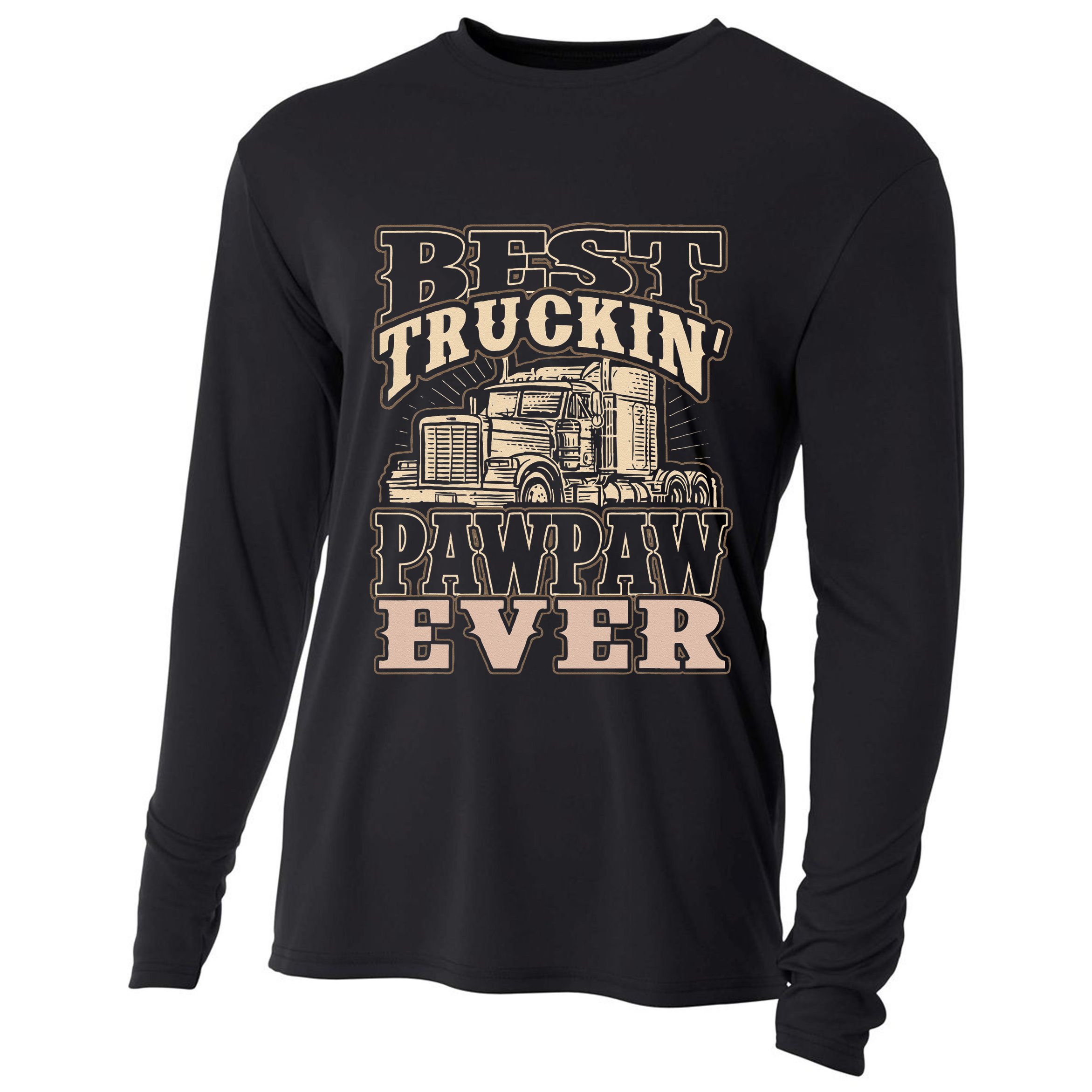 Best Truckin Pawpaw Ever Vinatge Trucker Fathers Day Gift Cooling Performance Long Sleeve Crew