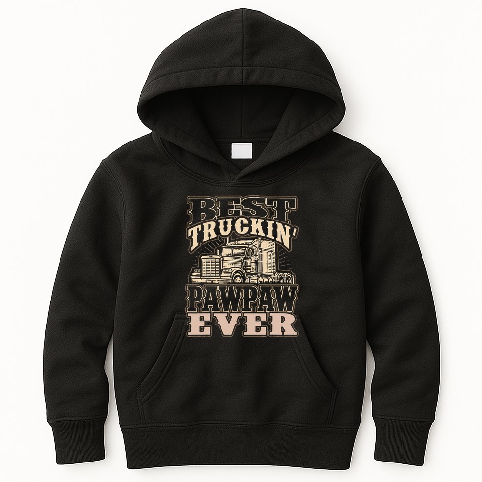 Best Truckin Pawpaw Ever Vinatge Trucker Fathers Day Gift Kids Hoodie