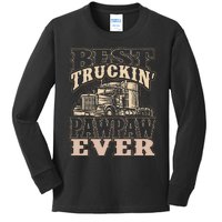 Best Truckin Pawpaw Ever Vinatge Trucker Fathers Day Gift Kids Long Sleeve Shirt