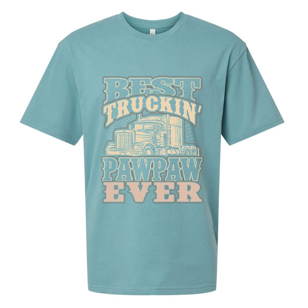 Best Truckin Pawpaw Ever Vinatge Trucker Fathers Day Gift Sueded Cloud Jersey T-Shirt