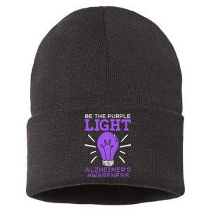 Be The Purple Light End ALZ Alzheimers Disease Awareness Sustainable Knit Beanie