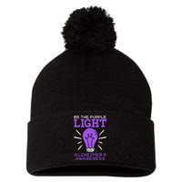 Be The Purple Light End ALZ Alzheimers Disease Awareness Pom Pom 12in Knit Beanie