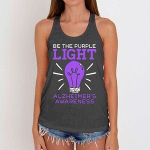 Be The Purple Light End ALZ Alzheimers Disease Awareness Women's Knotted Racerback Tank