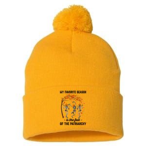 Burn The Patriarchy Funny Feminist Halloween Gift Pom Pom 12in Knit Beanie