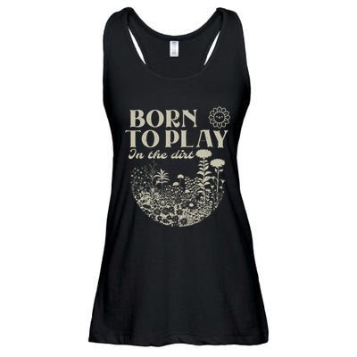 Born To Play In The Dirt Ladies Essential Flowy Tank