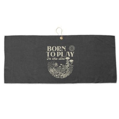Born To Play In The Dirt Large Microfiber Waffle Golf Towel