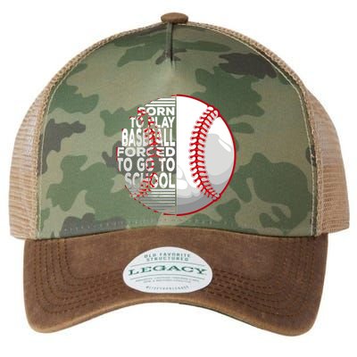 Born To Play Baseball Forced To Go To School Legacy Tie Dye Trucker Hat
