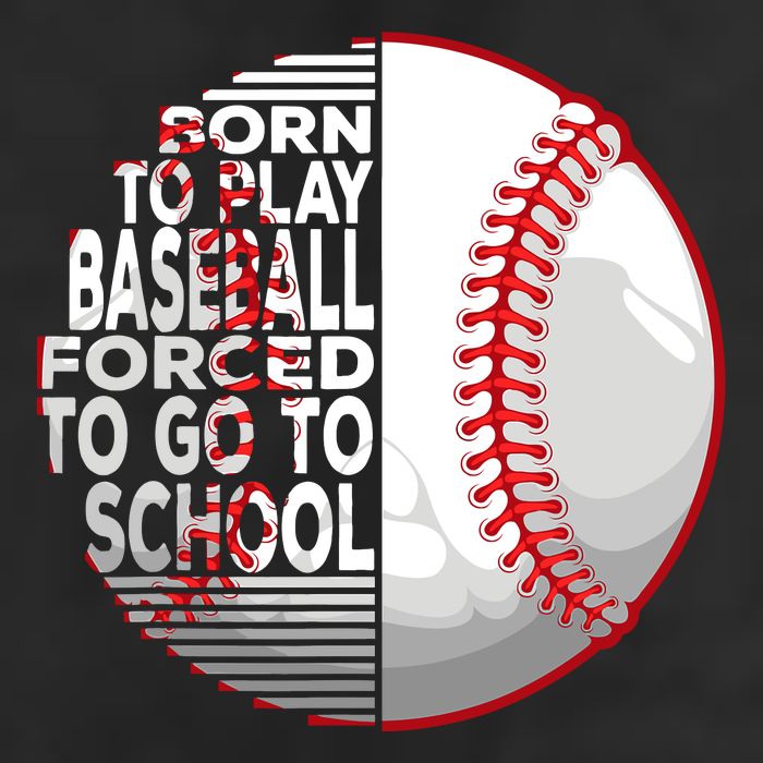 Born To Play Baseball Forced To Go To School Golf Towel