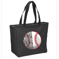 Born To Play Baseball Forced To Go To School Zip Tote Bag