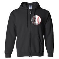 Born To Play Baseball Forced To Go To School Full Zip Hoodie