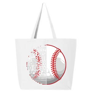 Born To Play Baseball Forced To Go To School 25L Jumbo Tote