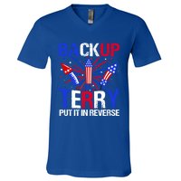 Backup Terry Put It In Reverse Funny 4th Of July Patriotic Meaningful Gift V-Neck T-Shirt