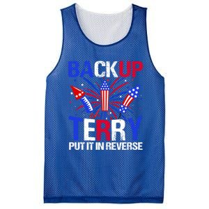 Backup Terry Put It In Reverse Funny 4th Of July Patriotic Meaningful Gift Mesh Reversible Basketball Jersey Tank