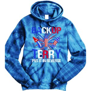 Backup Terry Put It In Reverse Funny 4th Of July Patriotic Meaningful Gift Tie Dye Hoodie