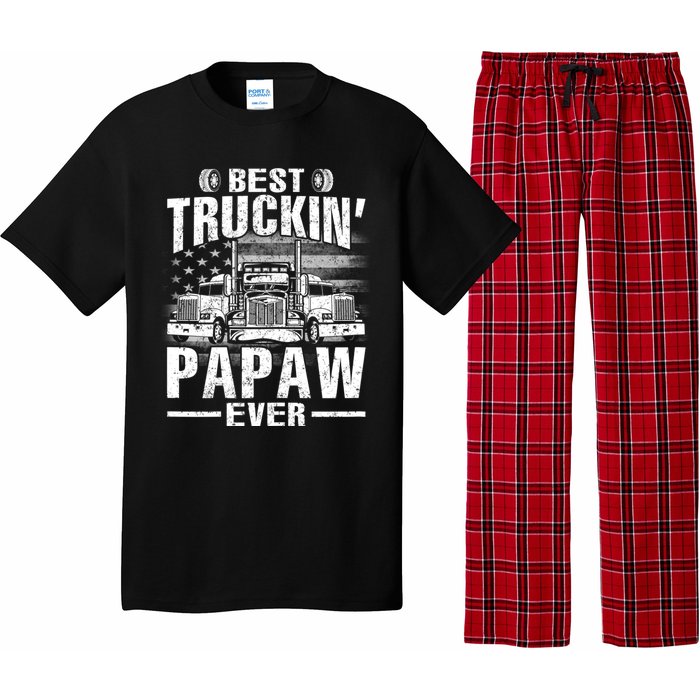 Best Truckin Papaw Ever Usa Flag Pajama Set