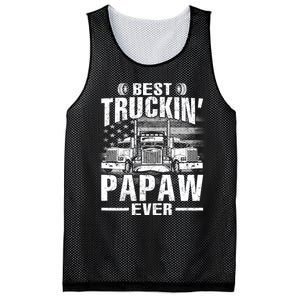 Best Truckin Papaw Ever Usa Flag Mesh Reversible Basketball Jersey Tank