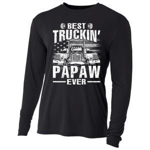 Best Truckin Papaw Ever Usa Flag Cooling Performance Long Sleeve Crew