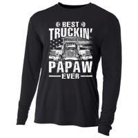 Best Truckin Papaw Ever Usa Flag Cooling Performance Long Sleeve Crew