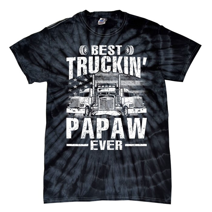 Best Truckin Papaw Ever Usa Flag Tie-Dye T-Shirt