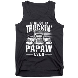 Best Truckin Papaw Ever Usa Flag Tank Top