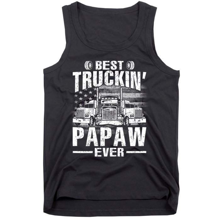 Best Truckin Papaw Ever Usa Flag Tank Top