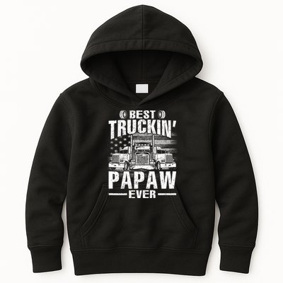 Best Truckin Papaw Ever Usa Flag Kids Hoodie